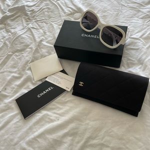 I am selling AUTHENTIC Chanel sunglasses they are all white with a twisted band